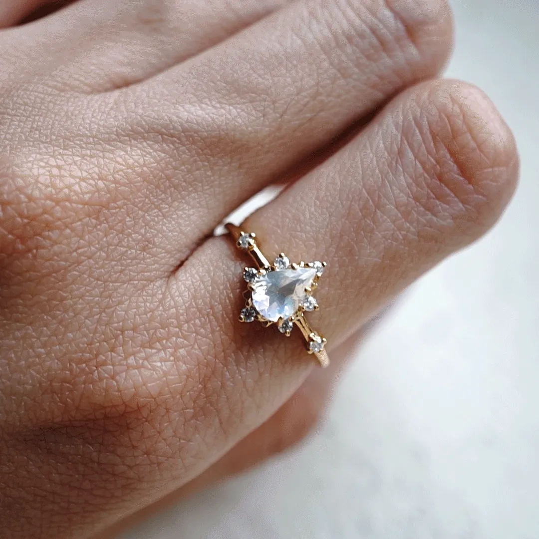 10K Moonstone Crush Ring