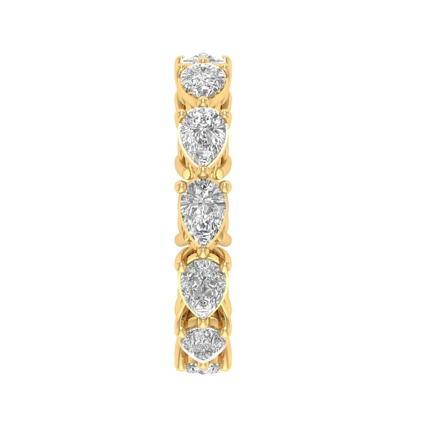 14K & 18K Gold Pear East West Diamond Eternity Ring, Lab Grown