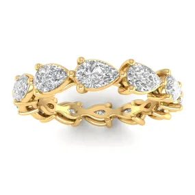 14K & 18K Gold Pear East West Diamond Eternity Ring, Lab Grown