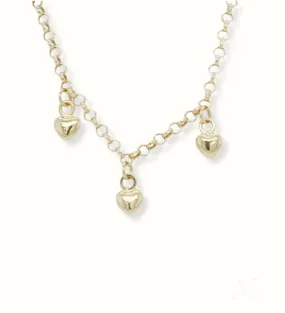 18k Gold Heart Charm Anklet