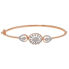 18K Rose Gold & 0.46ct Diamond Bangle (8.3gm)