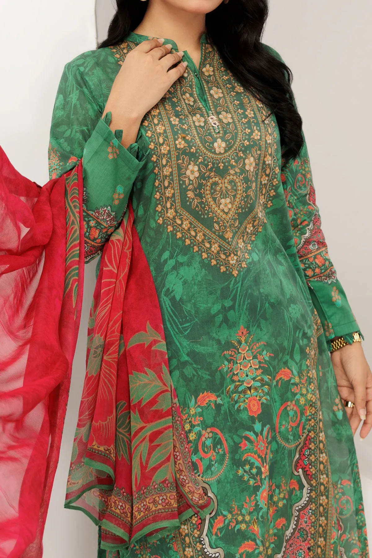 3 PIECE UNSTITCHED LAWN | UN-DPC-346