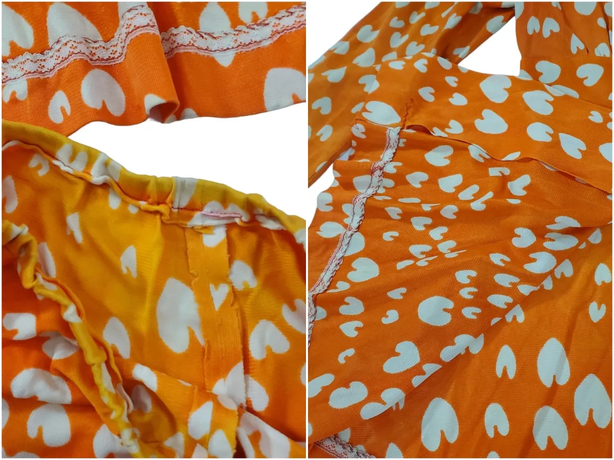 60s/70s Hotpants Outfit in Orange and White - sm