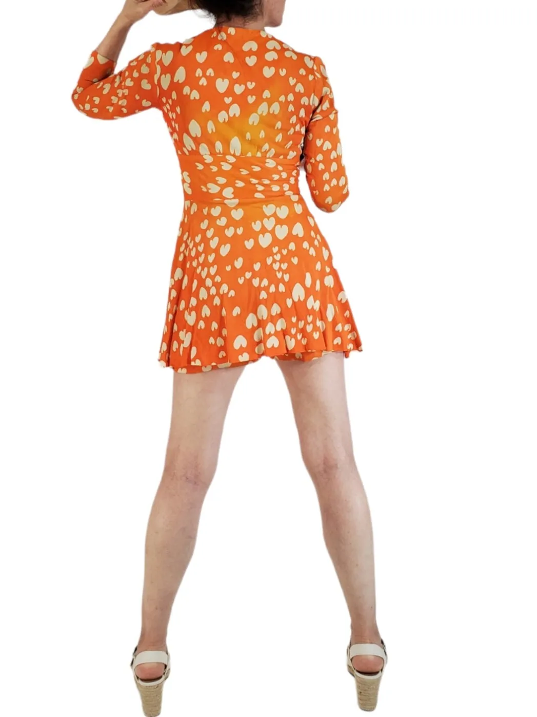 60s/70s Hotpants Outfit in Orange and White - sm