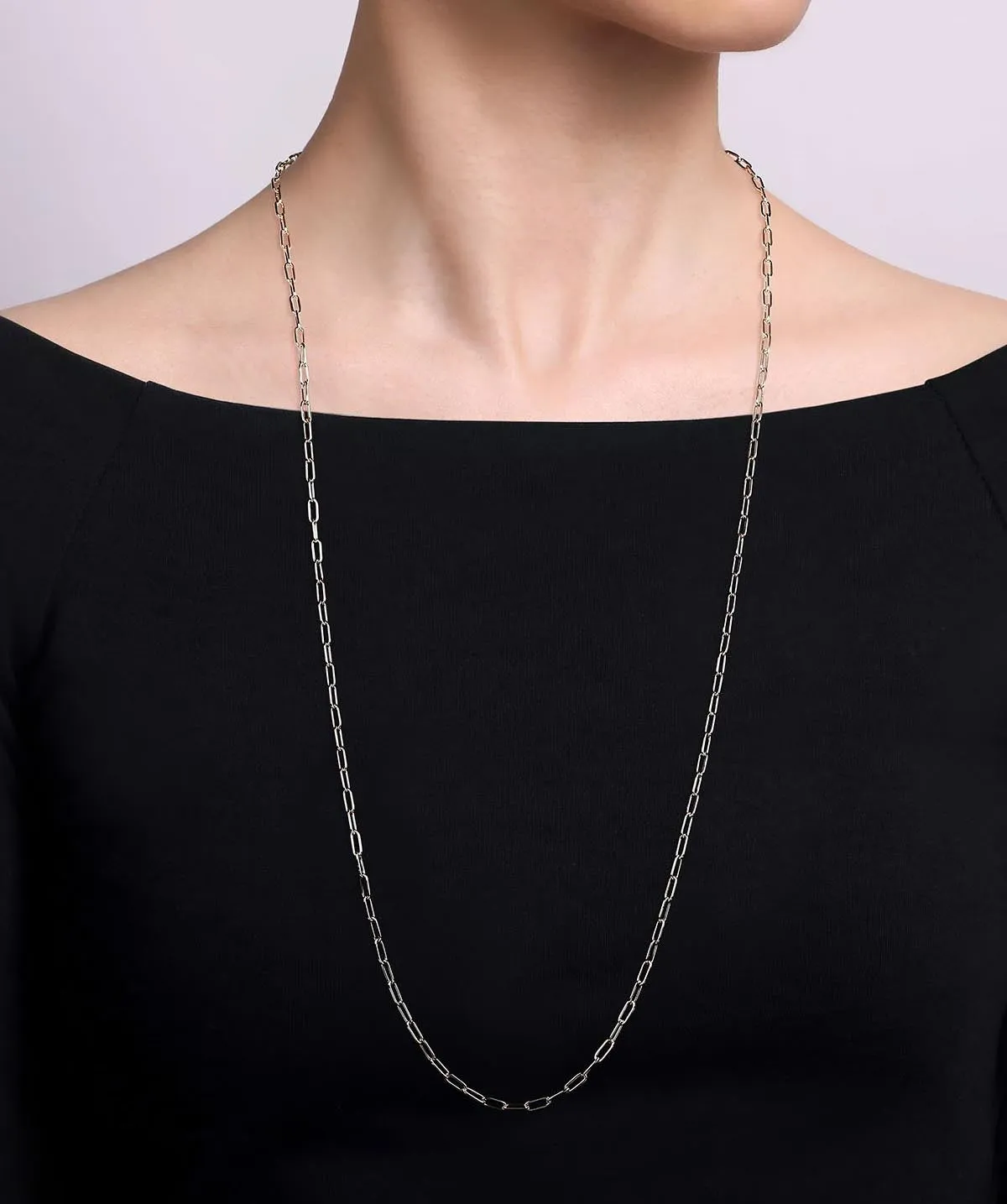 925 Sterling Silver Solid Paper Clip Chain Necklace