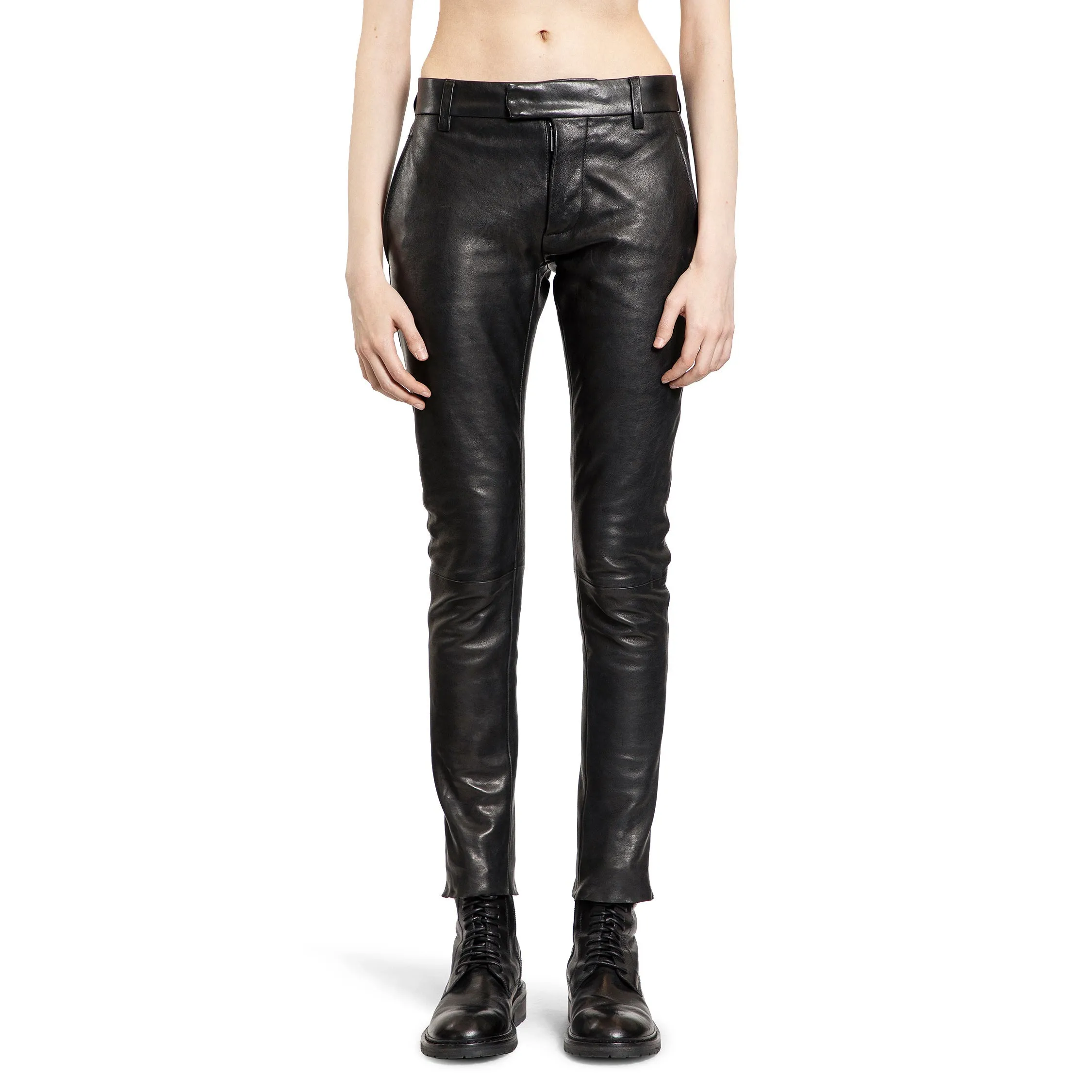 ANN DEMEULEMEESTER WOMAN BLACK TROUSERS