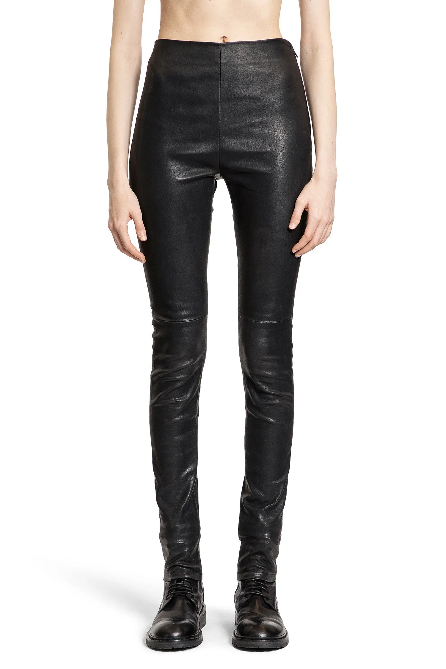 ANN DEMEULEMEESTER WOMAN BLACK TROUSERS