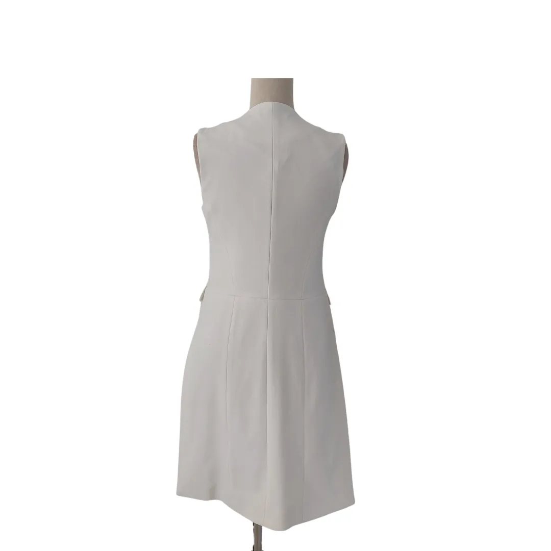 Atmosphere White Sleeveless Long Open Jacket | Pre Loved |