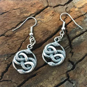 Auryn Ouroboro Twin Snake Earrings Solid .925 Sterling Silver