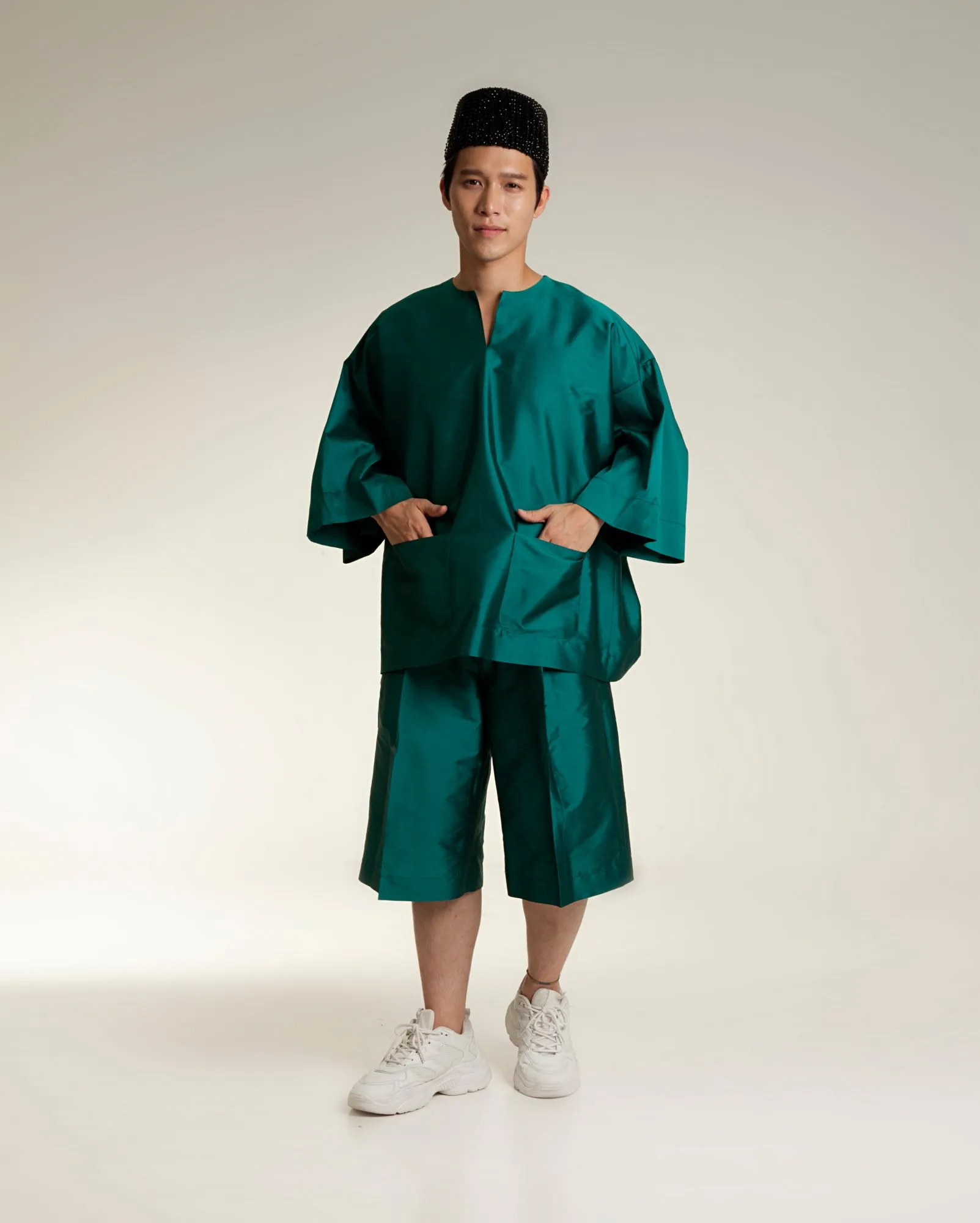 Baju Melayu Pendek Set (Teal)