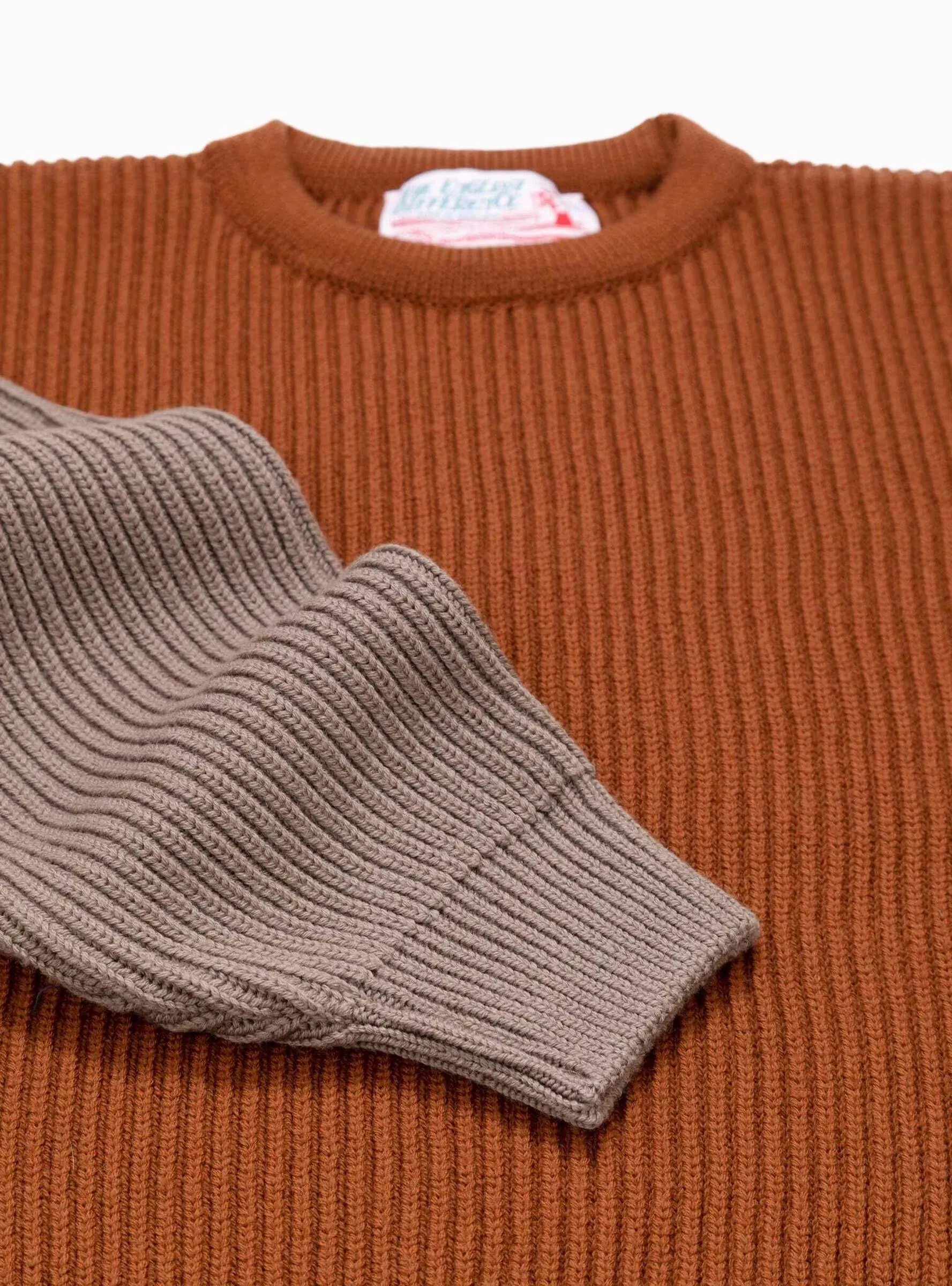 Beacon Merino Wool Crew Sweater Rust & Earth