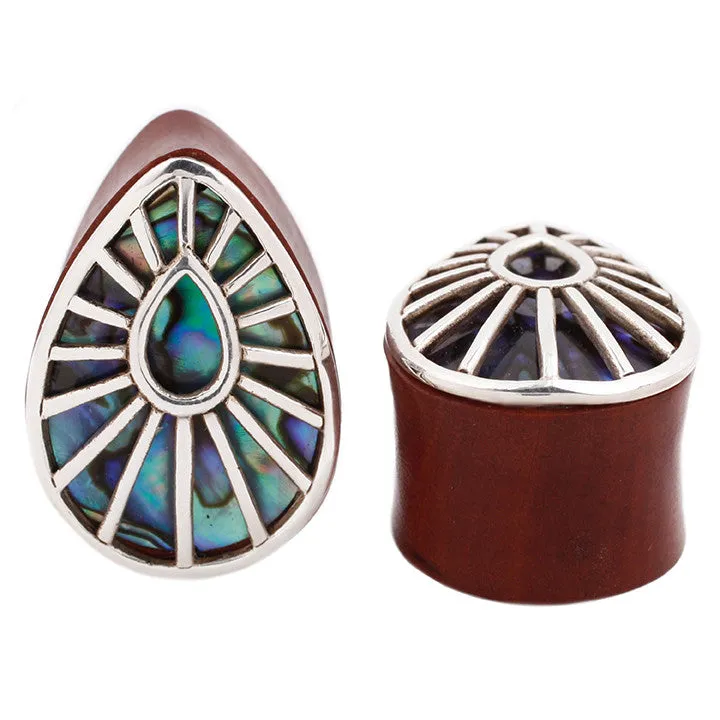 Beam Teardrop Plugs - Silver   Abalone