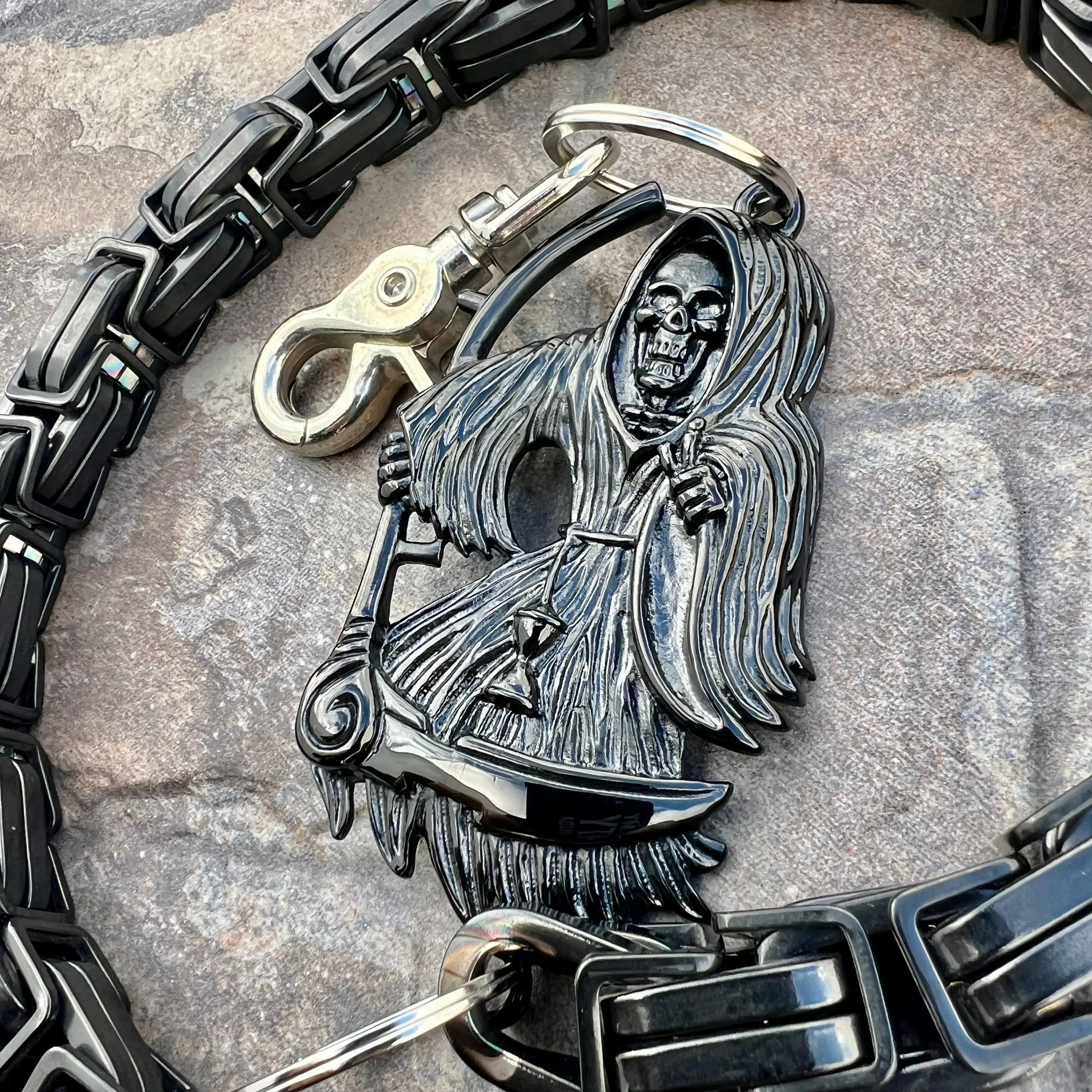 Black Grim Reaper Wallet Chain - Black Daytona CVO - WC17CVO