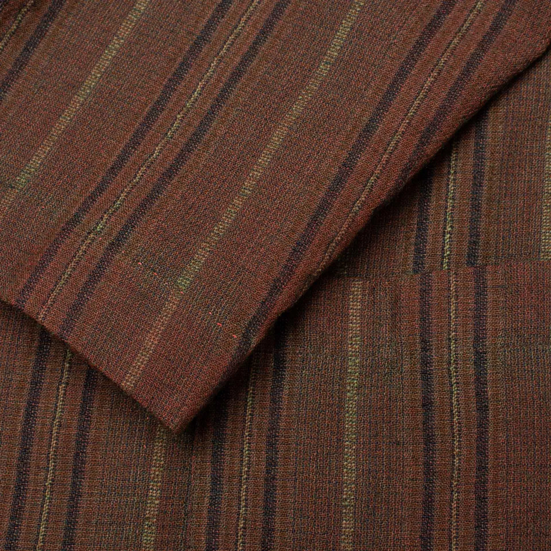 BOGLIOLI Galleria Brown Striped Wool-Silk Unconstructed Jacket EU 48 NEW US 38