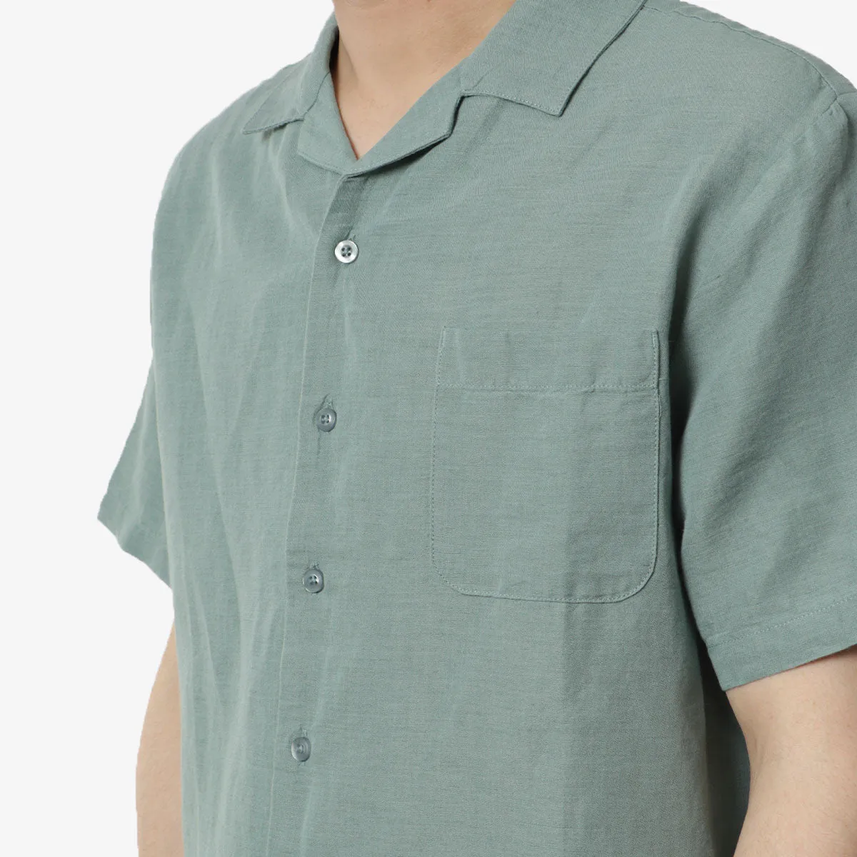 Brixton Bunker Linen Blend Camp Collar Shirt