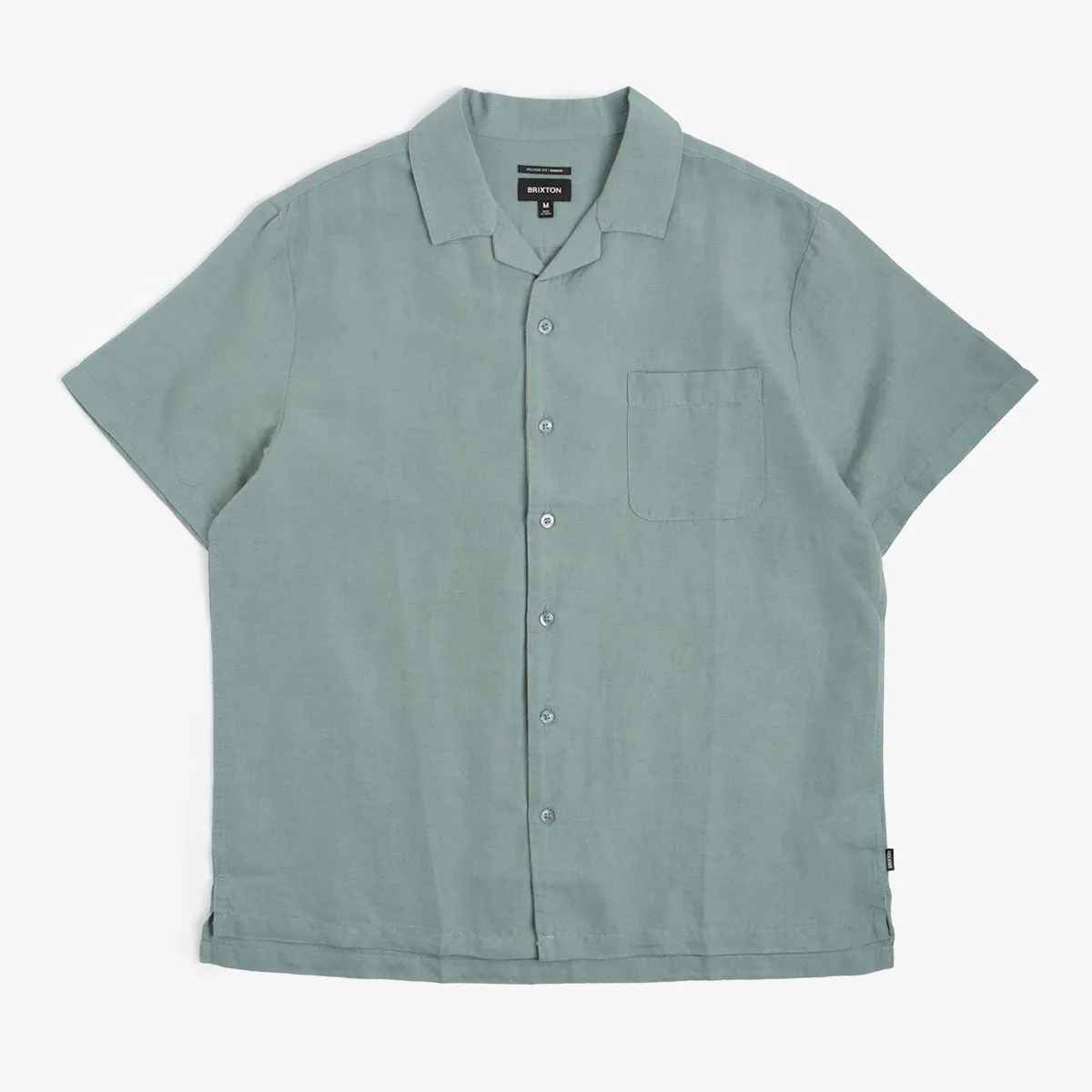 Brixton Bunker Linen Blend Camp Collar Shirt