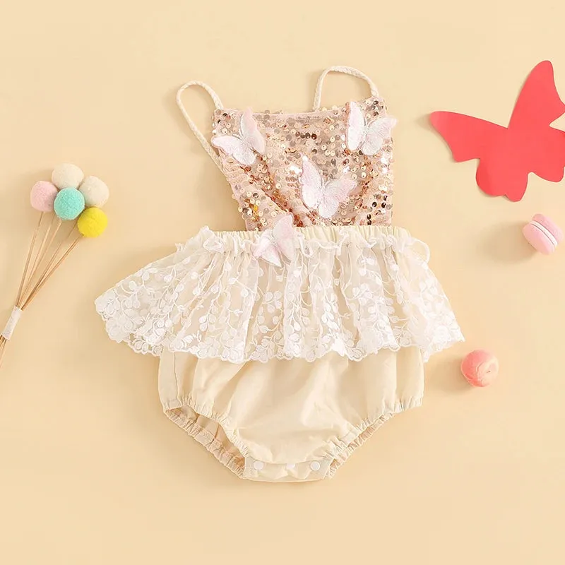 BUTTERFLY SPARKLES Lace Romper