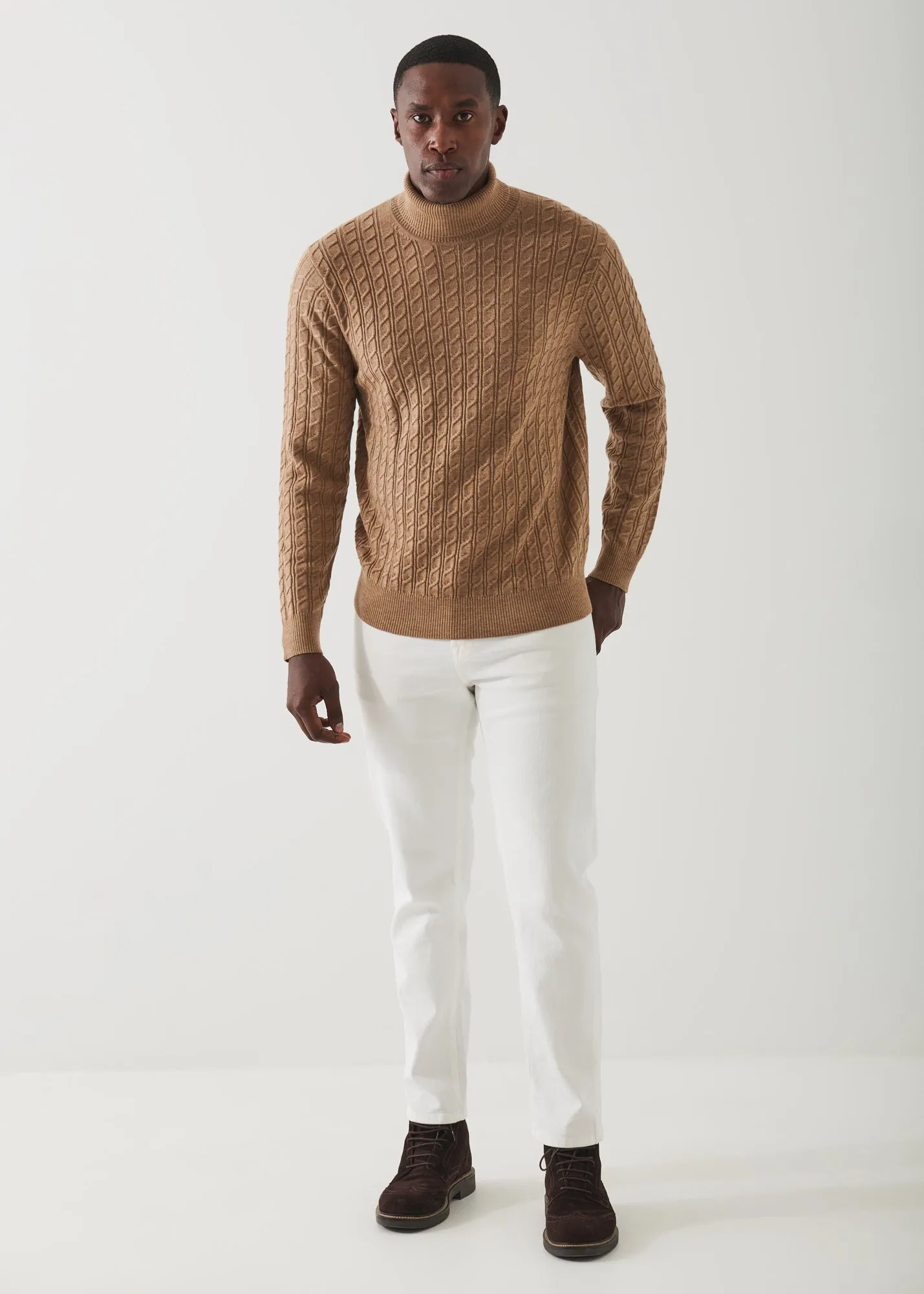 CABLE KNIT TURTLENECK