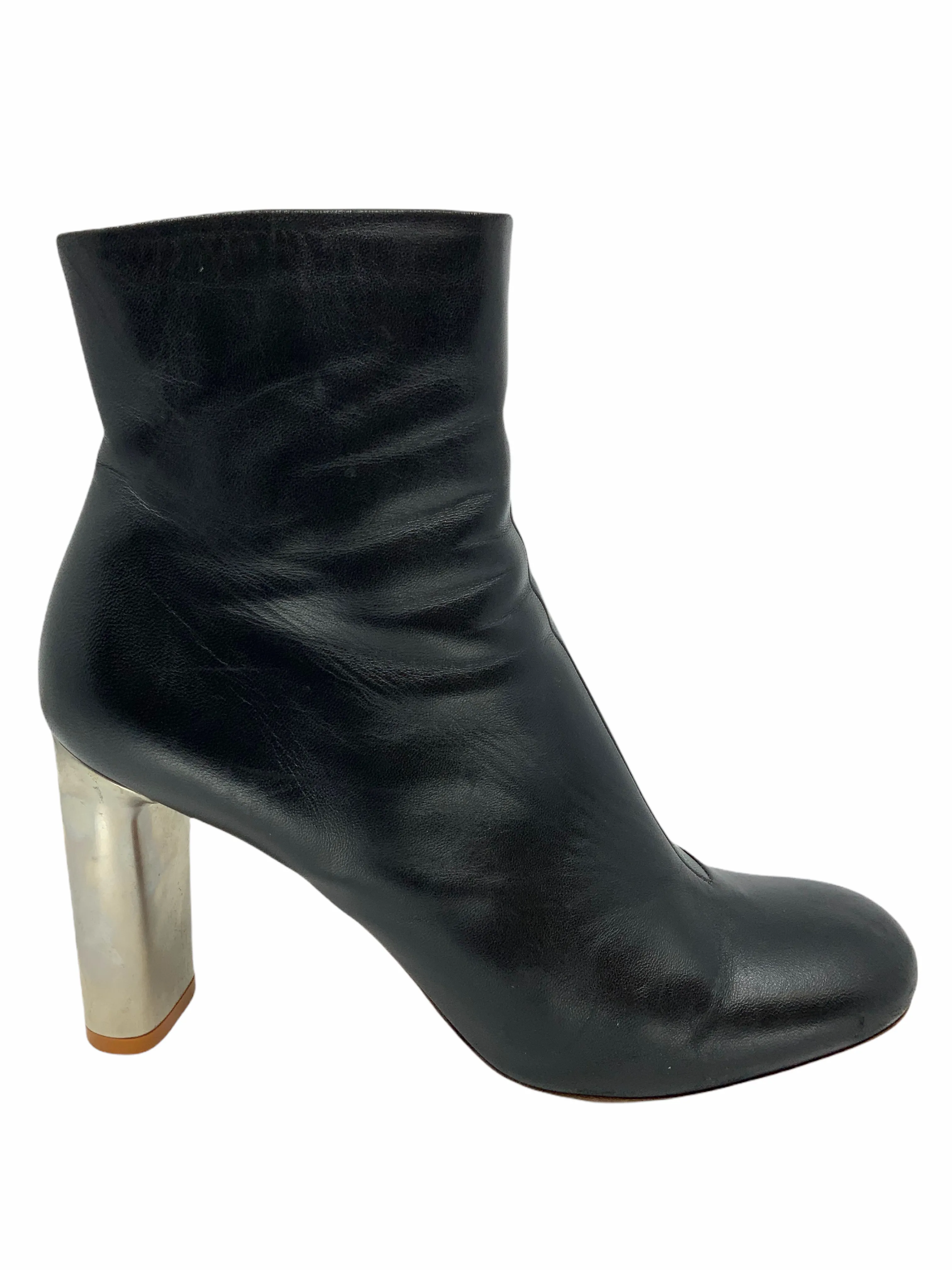 Celine Leather Bam Bam Metal Heel Ankle Booties Size 9