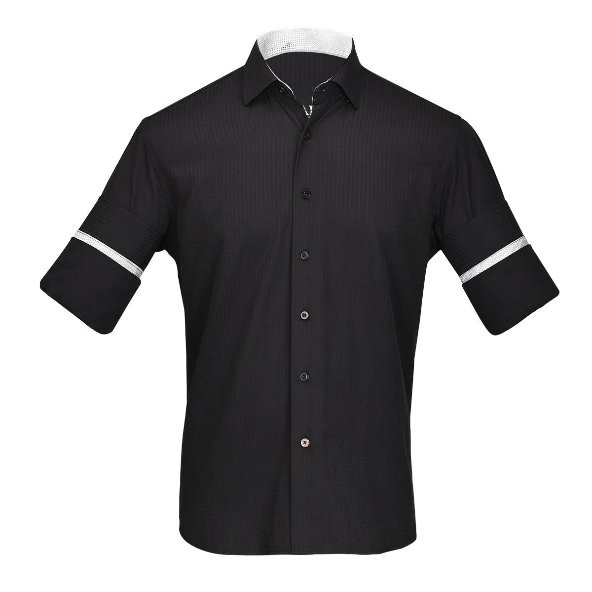 CM04600 - Cuadra black casual fashion short sleeve cotton shirt