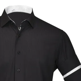 CM04600 - Cuadra black casual fashion short sleeve cotton shirt