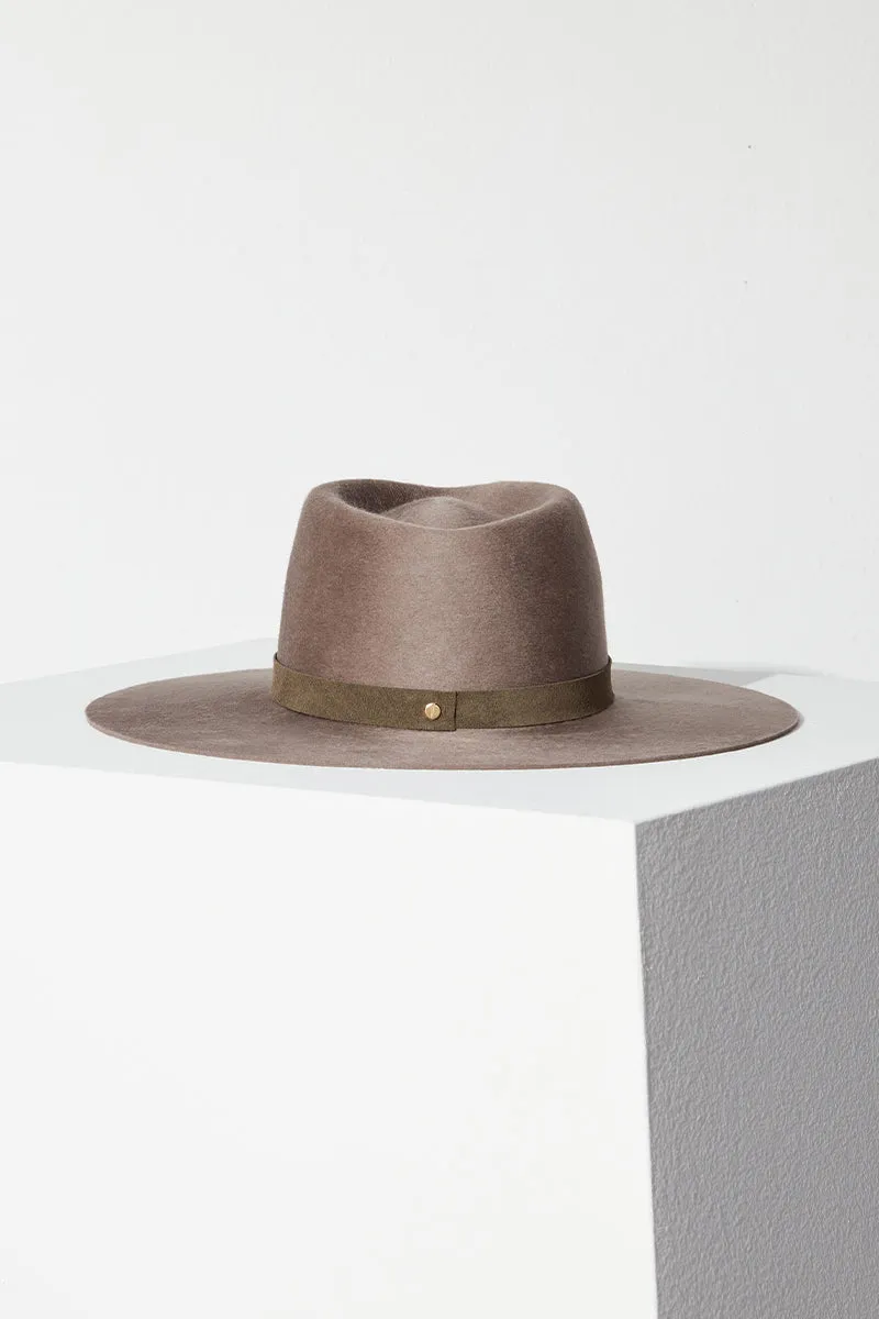 Cole Fedora Hat in Taupe Grey