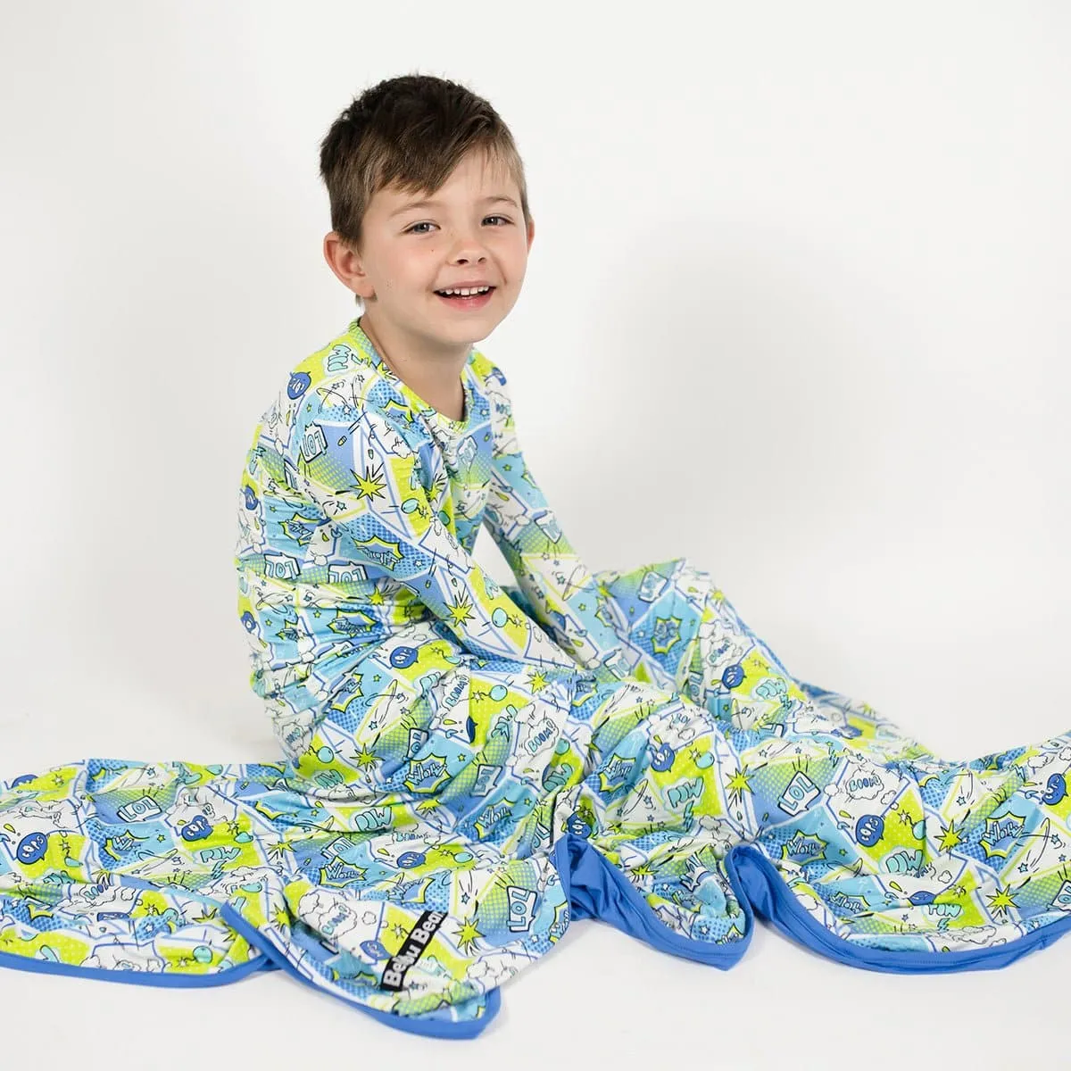 Comic Blue Bamboo Blanket