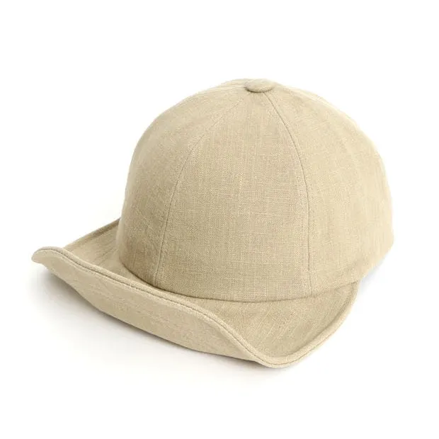 Cool Summer Linen Solid Baseball Caps Hats Velcro Wire Wide Brim Unique Novelty Unisex Mens Womens Adjustable Korean Kpop Style Fashion Accessories Lightweight