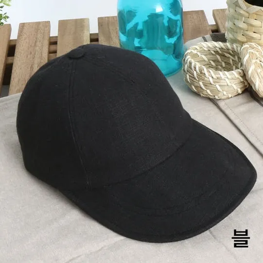 Cool Summer Linen Solid Baseball Caps Hats Velcro Wire Wide Brim Unique Novelty Unisex Mens Womens Adjustable Korean Kpop Style Fashion Accessories Lightweight