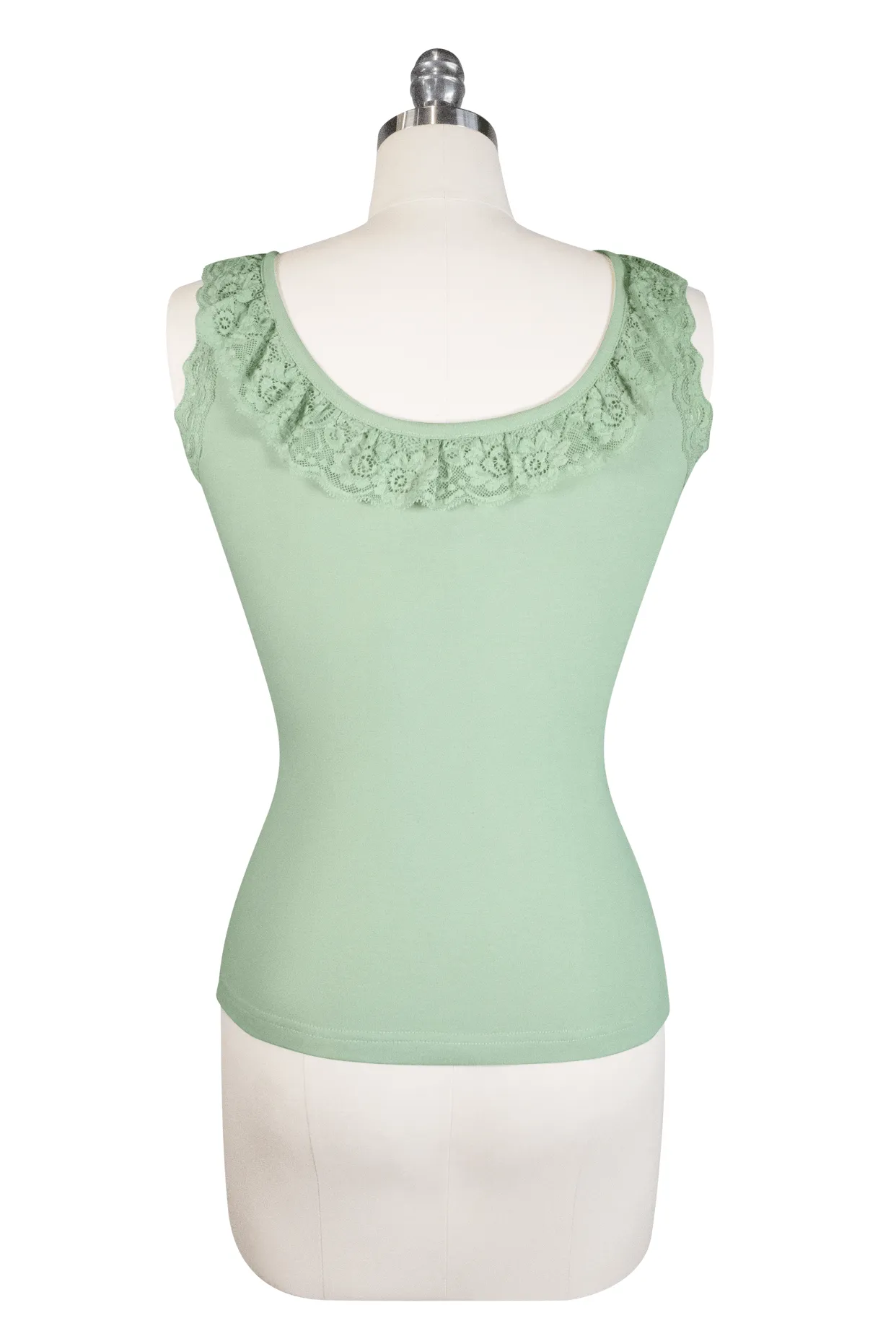 D'Amour Follies Madam Ruffle Singlet (Sage Green)