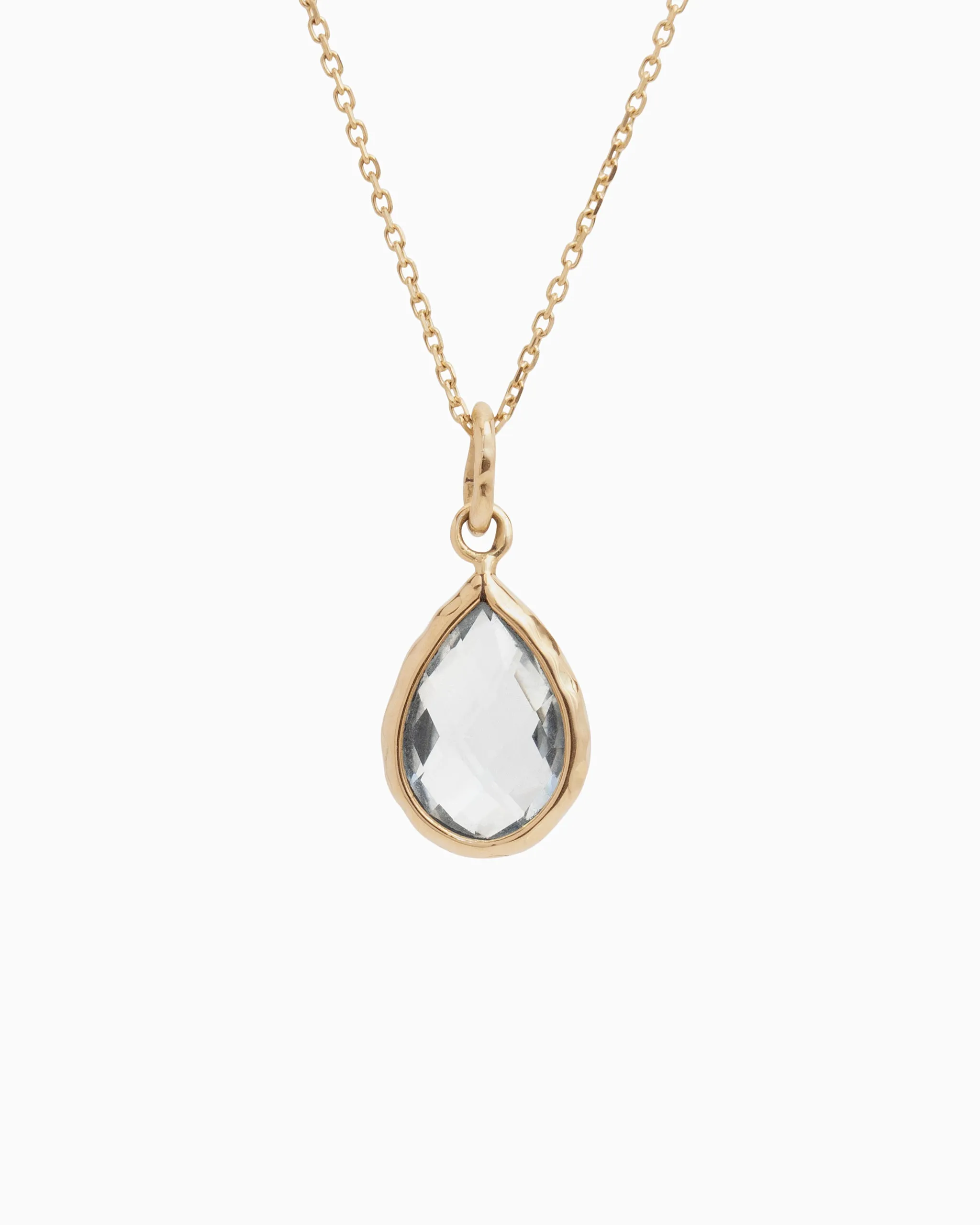 Dewdrop Stone Pendant - White Topaz