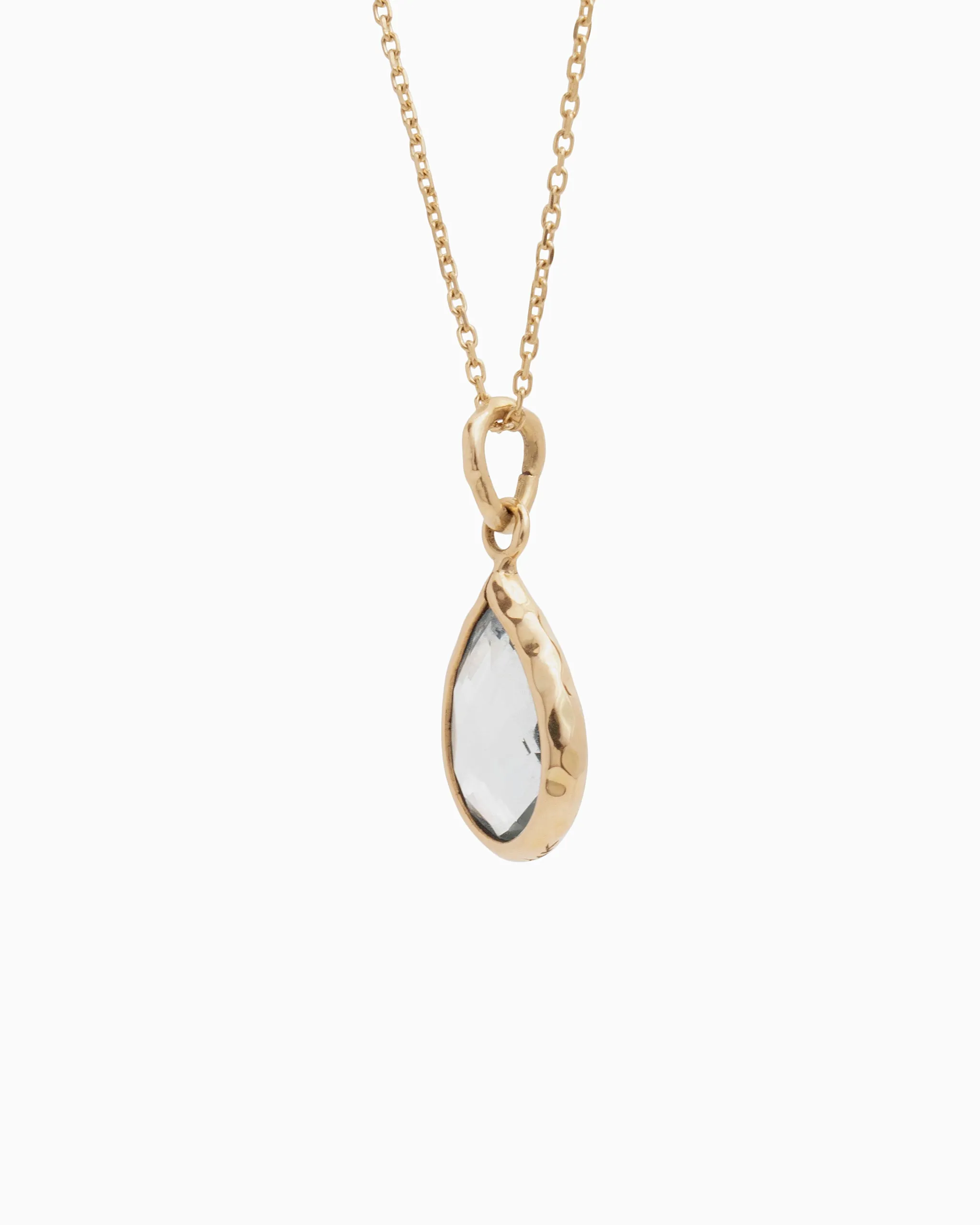 Dewdrop Stone Pendant - White Topaz