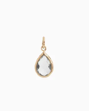 Dewdrop Stone Pendant - White Topaz