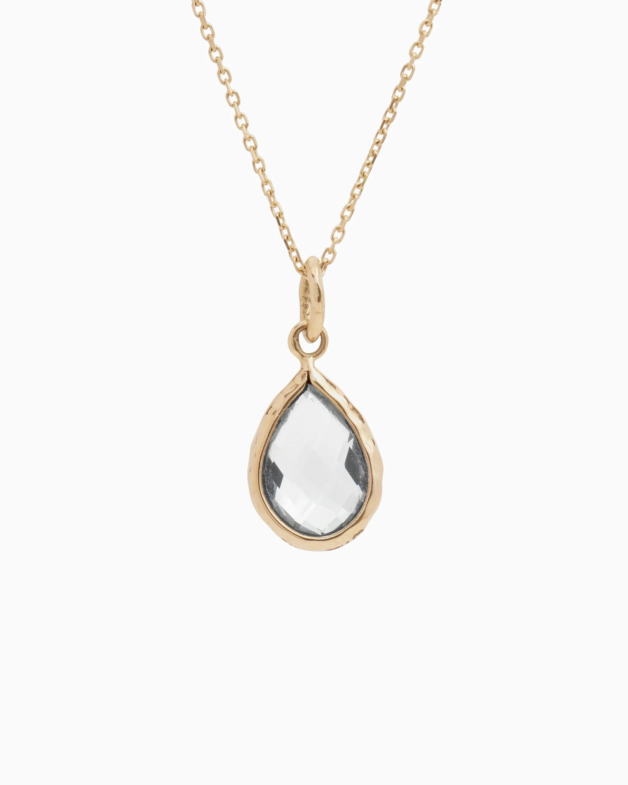 Dewdrop Stone Pendant - White Topaz