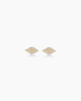 Diamond Evil Eye Studs