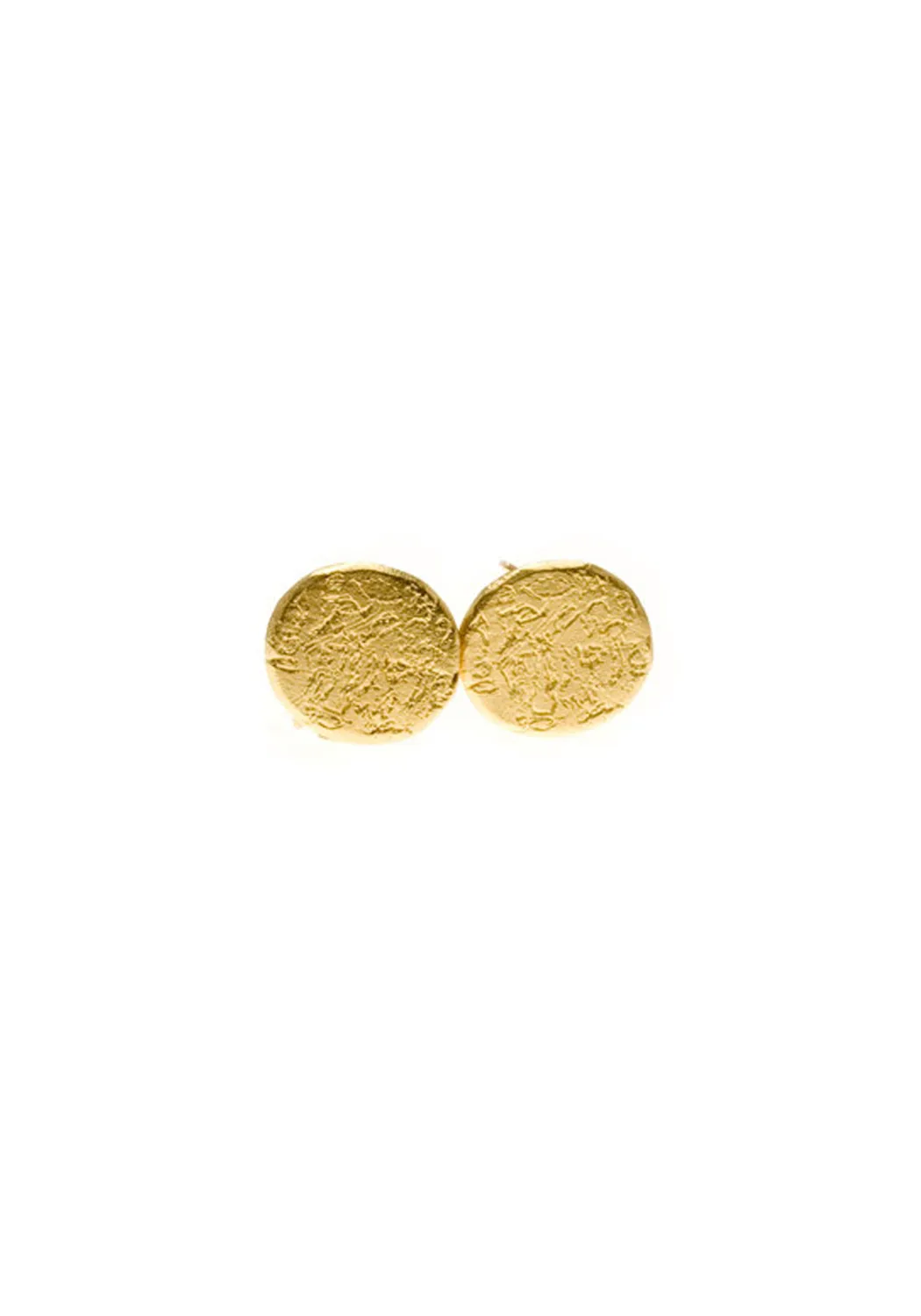 Dominique Cohen Textured 18KYG  Button Coin Earrings