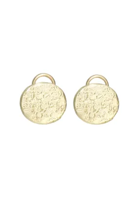 Dominique Cohen Textured 18KYG  Button Coin Earrings