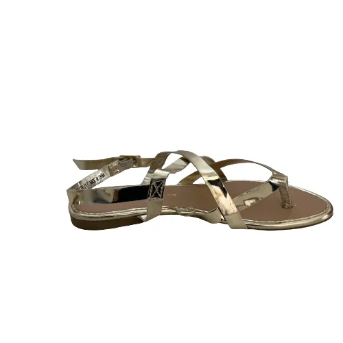 Dorothy Perkins Gold Multi-strap Flats | Brand New |