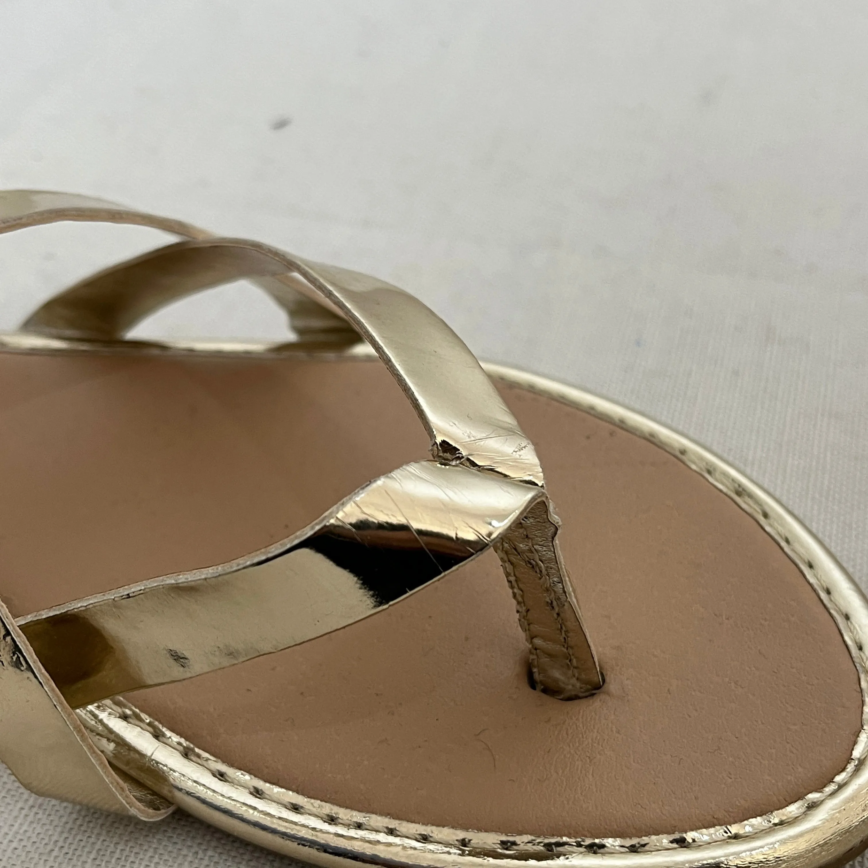 Dorothy Perkins Gold Multi-strap Flats | Brand New |