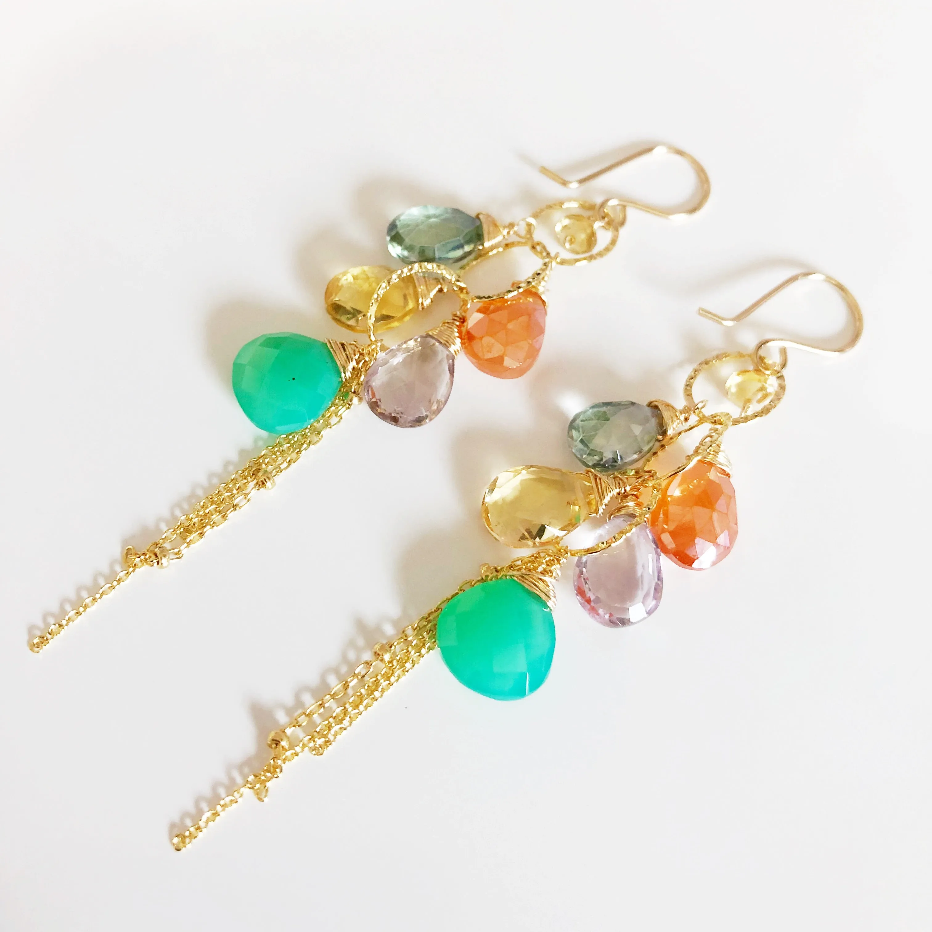 Earrings AVA - chrysoprase (E301)