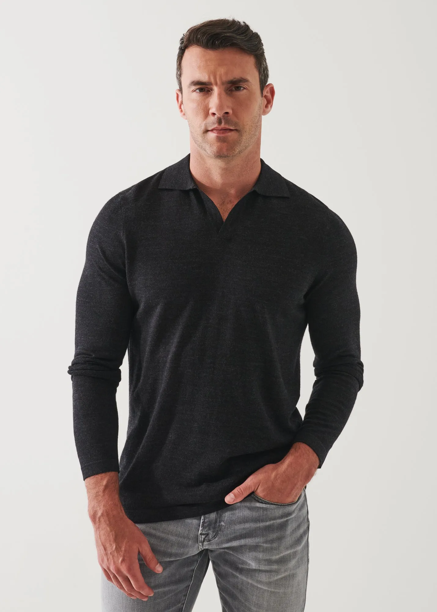 EXTRA-FINE MERINO OPEN POLO