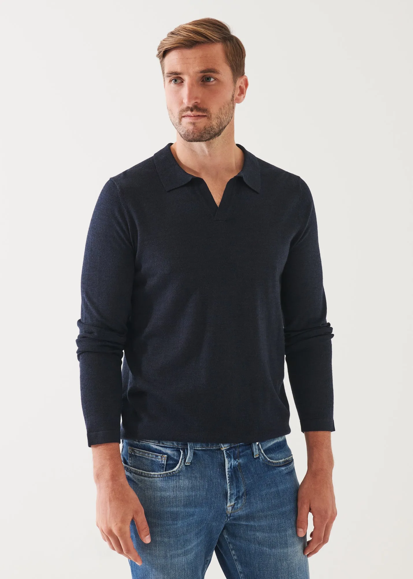 EXTRA-FINE MERINO OPEN POLO