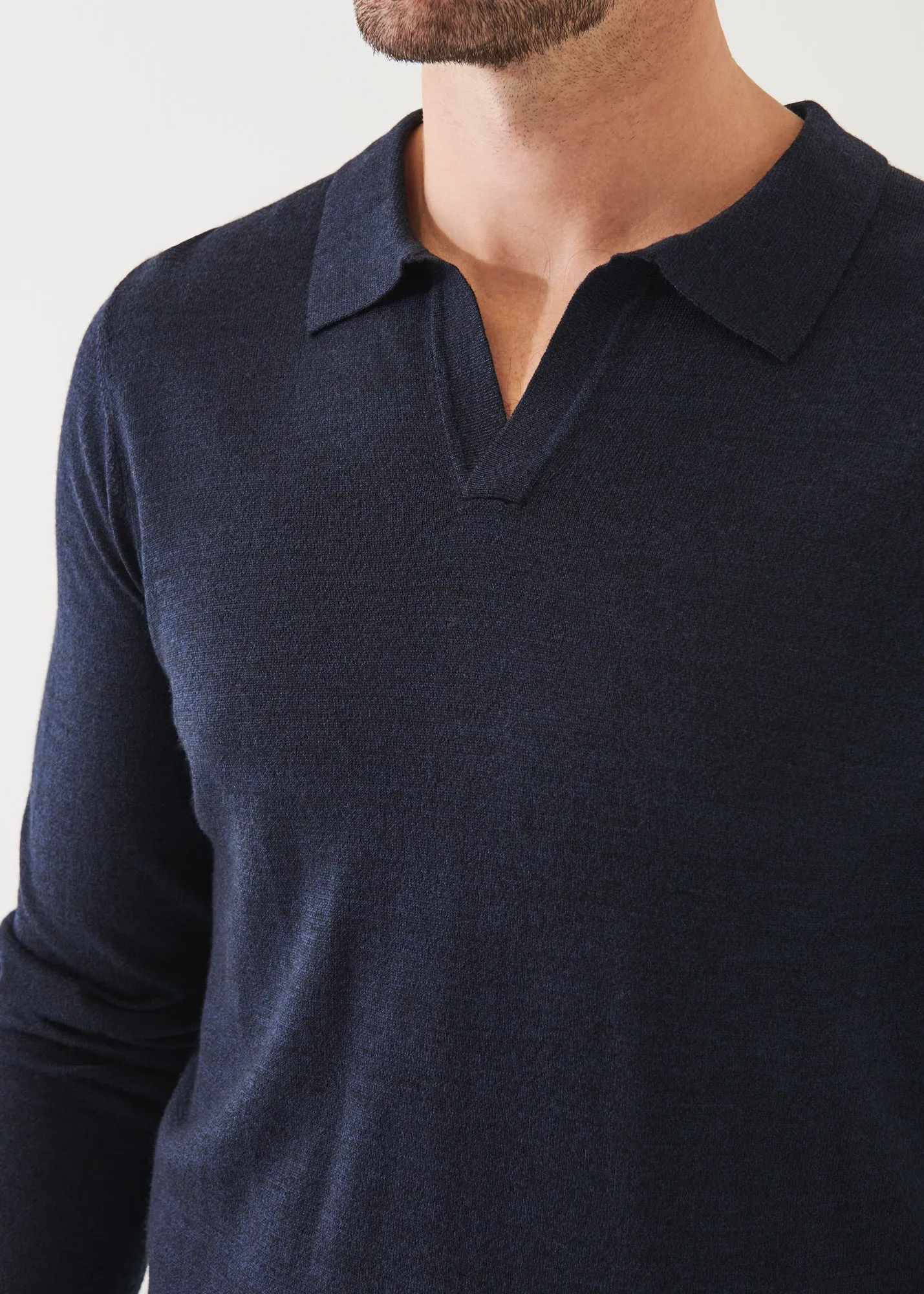 EXTRA-FINE MERINO OPEN POLO