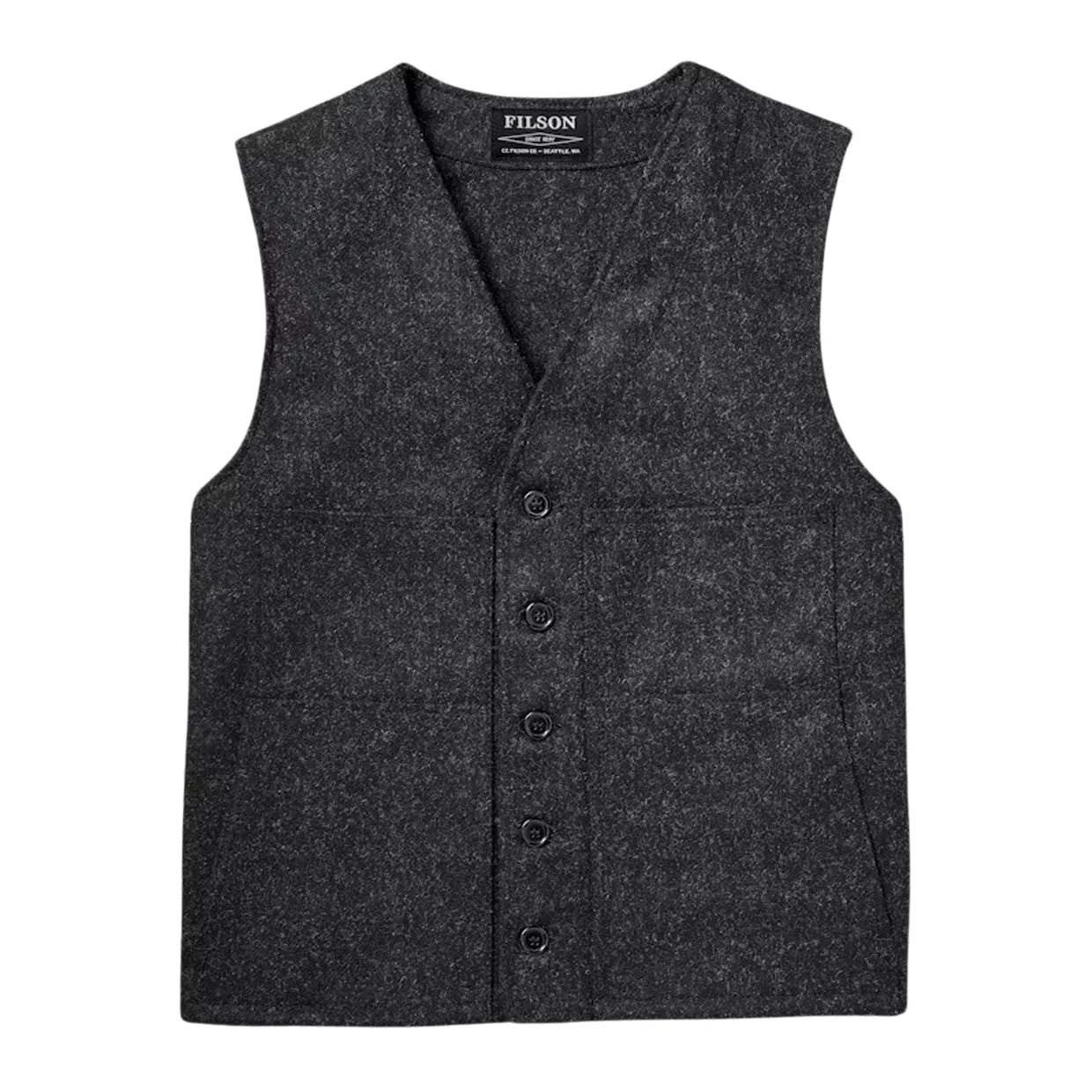 Gilet Uomo Filson Mackinaw Wool Vest Grigio Scuro