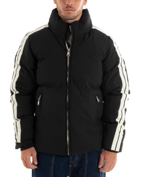 Giubbotto Uomo Bomber Imbottito Puffer Tinta Unita Nero Casual GIOSAL-G3084A