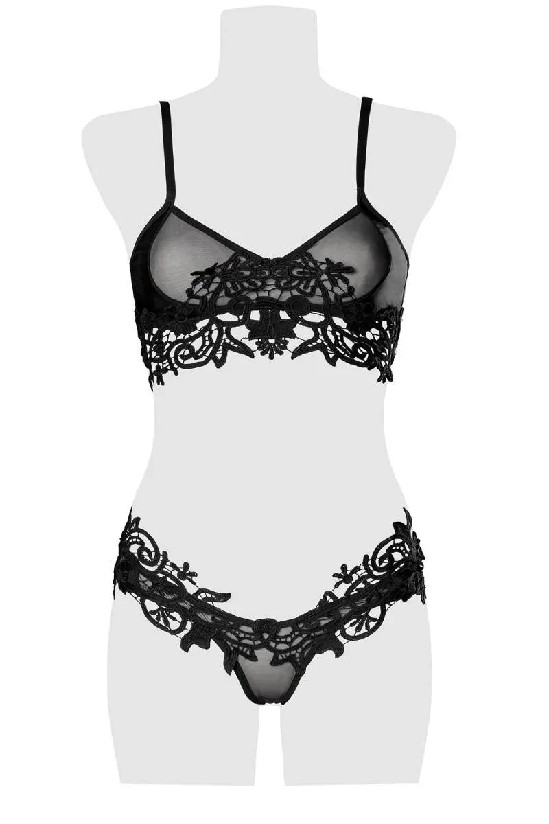 Grey Velvet Erotic Lingerie Set