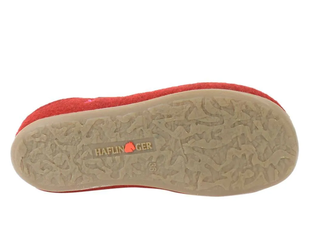 Haflinger Slippers Everest Butterflies Red