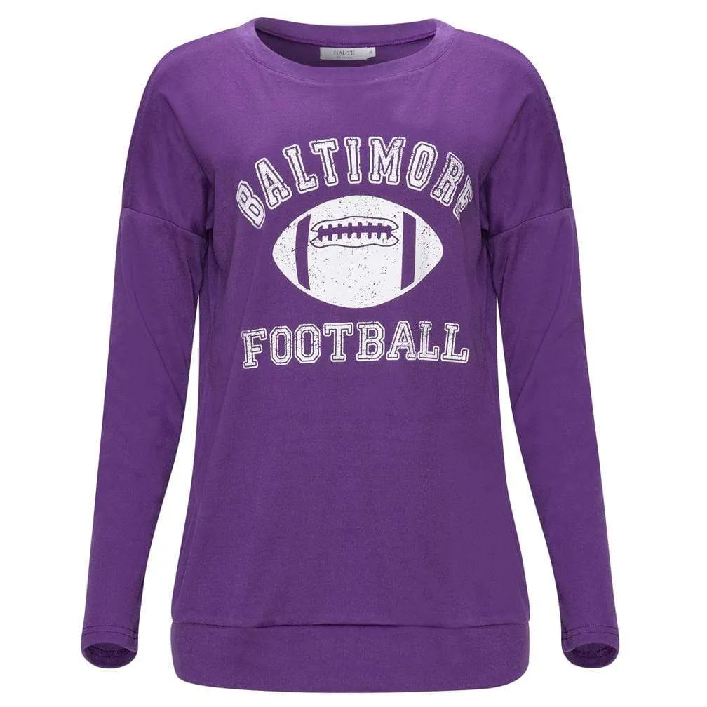 Haute Edition Women's Game Day Football Sweatshirt