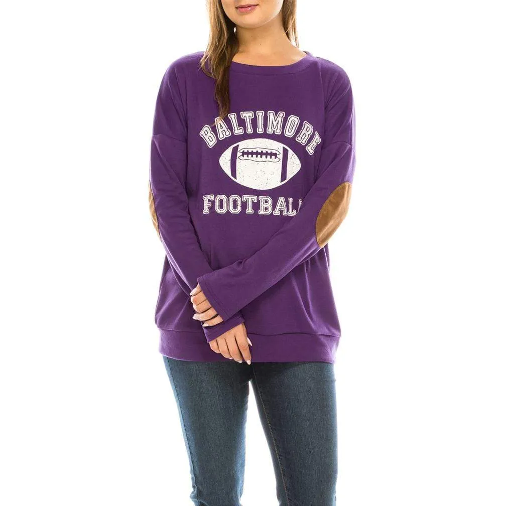 Haute Edition Women's Game Day Football Sweatshirt