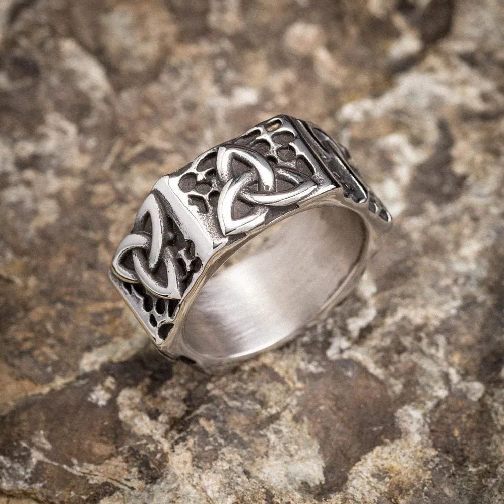 Hexagonal Stainless Steel Triquetra Ring